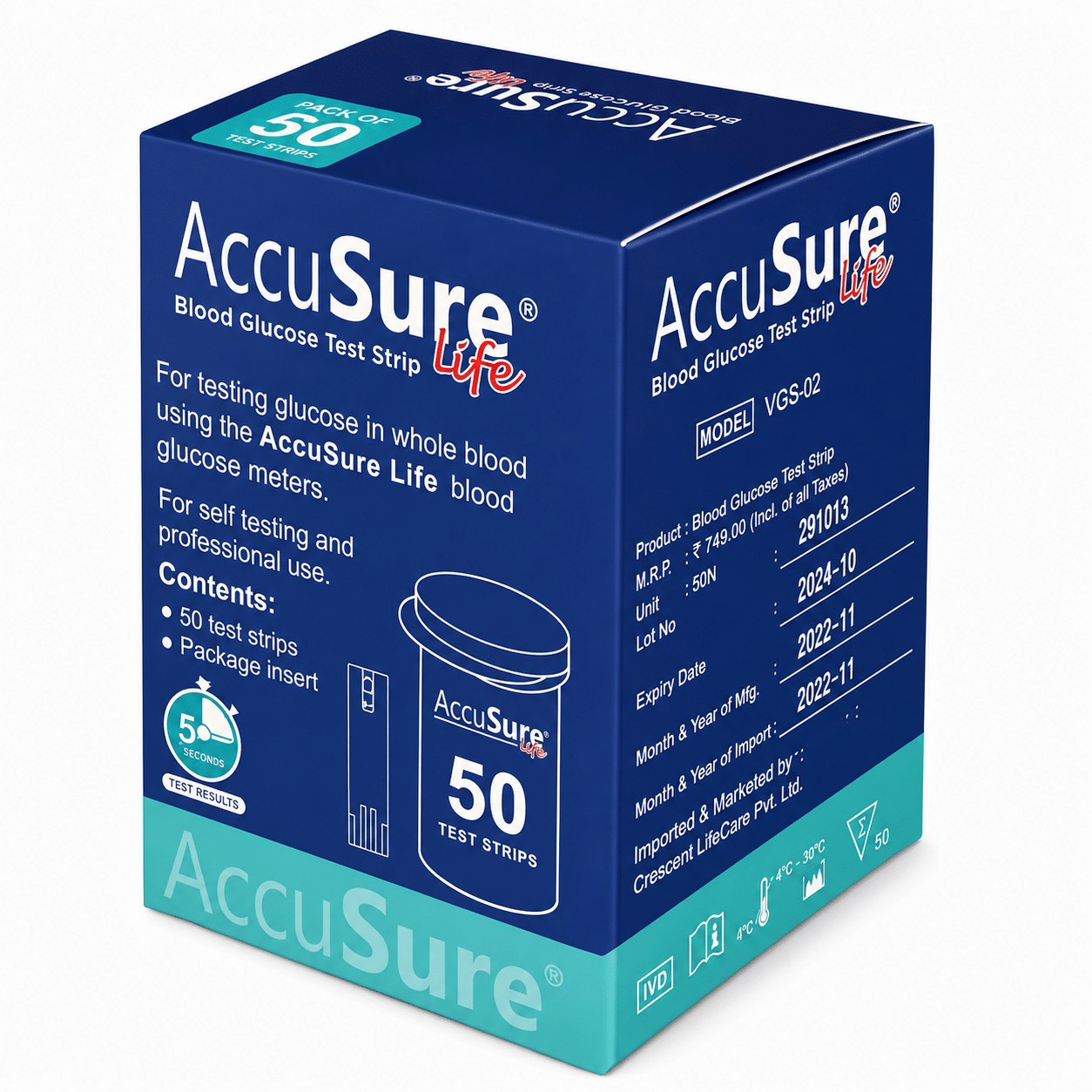 AccuSure Life Test Strips 100's Pack - Image 2