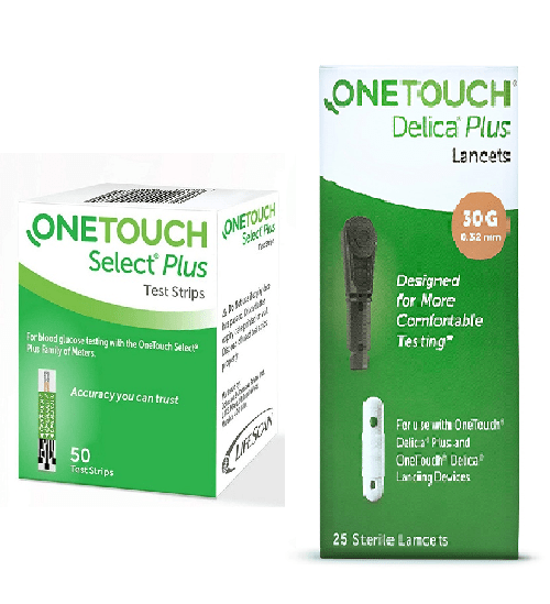 One Touch Select Plus Strips and Delica Plus Lancets