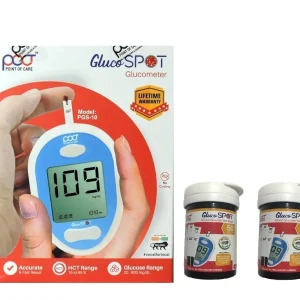 POCT Gluco SPOT Blood Glucose 50 Test Strips (Pack of 25X2) – Includes Free Glucometer.