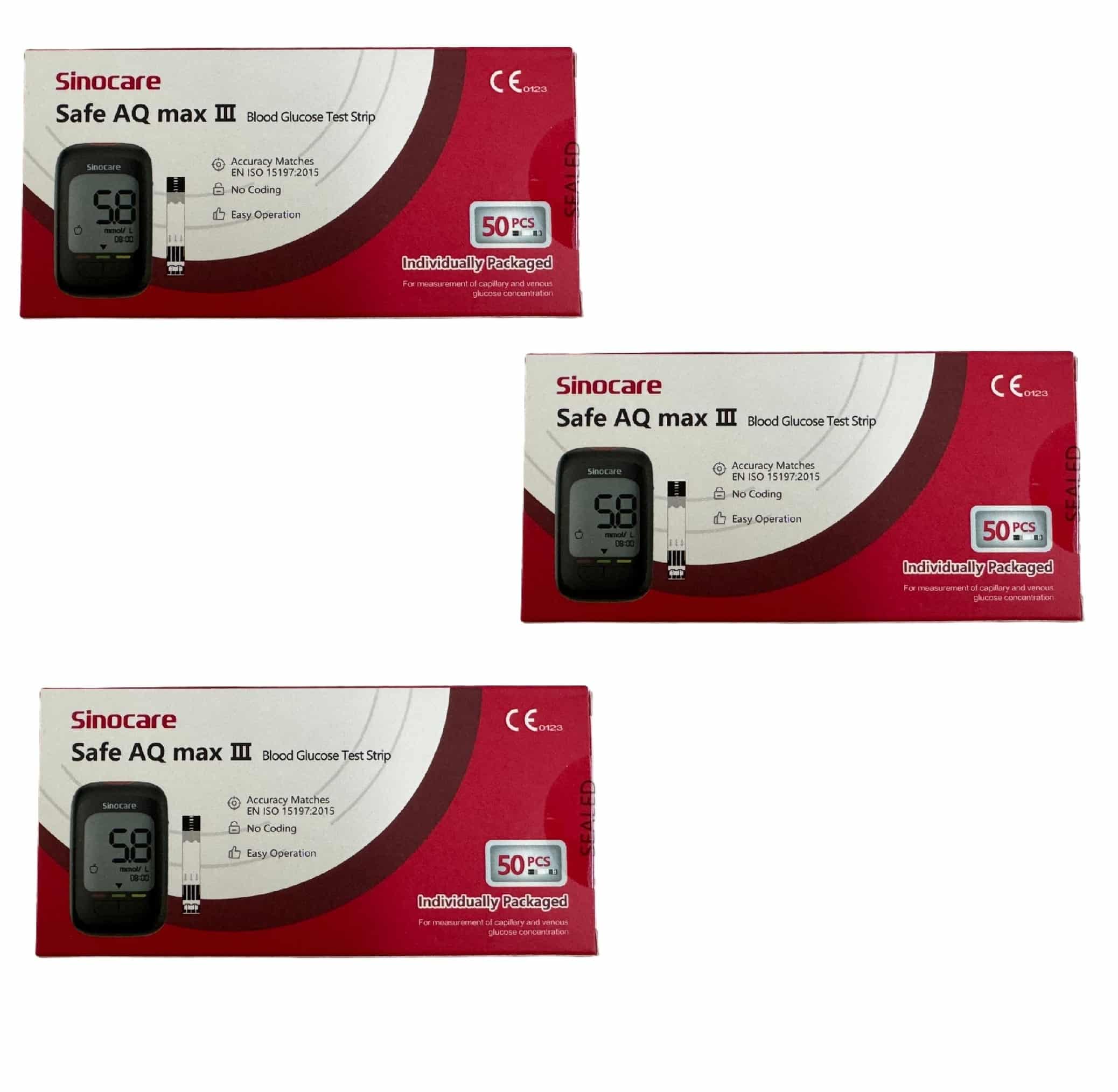 Sinocare Safe AQ Max III Test Strips 150