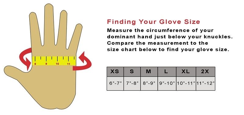 examination gloves size chart