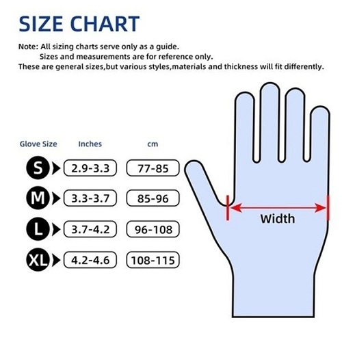 Clark Nitrile Gloves Size Chart