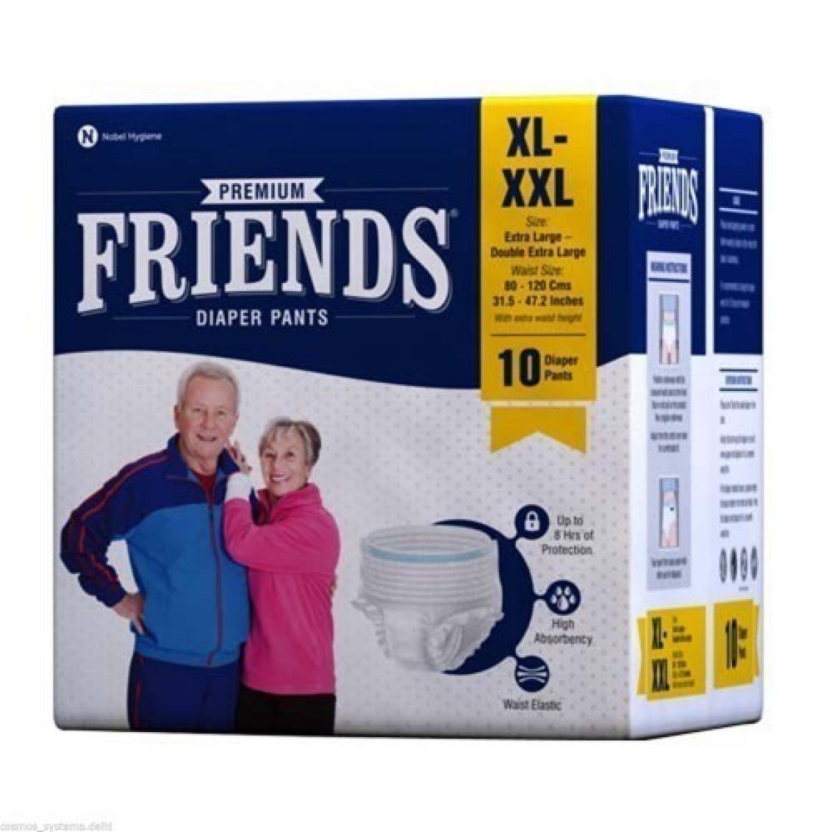 Buy Friends Premium Adult Diaper Pants Extra Large size Waist 30-56 in,  High Absorbency Anti-Bacterial Core, 10s PACK at lowest price | Dotage Store
