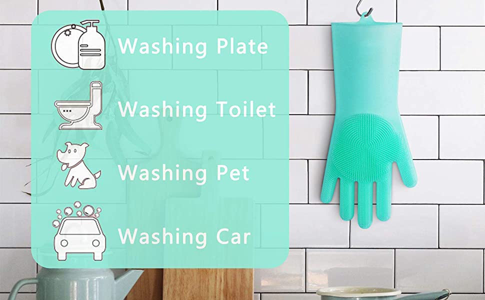 magic rubber silicone dishwashing gloves