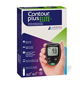 Contour Plus Elite Blood Glucose Monitor System With Contour Plus Blood Glucose Test Strip