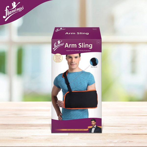 Flamingo Arm Sling Comfortable Velcro for Shoulder & Arm Cushion Support Better fit Provides Support to fractured arm Men