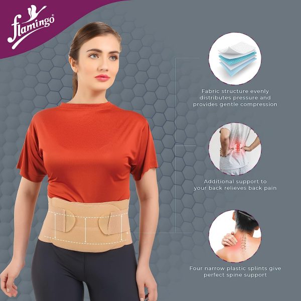 flamingo Lumbar belt for Back Support Belt with dual Adjustable Straps Back Brace for Men and Women buy online in india