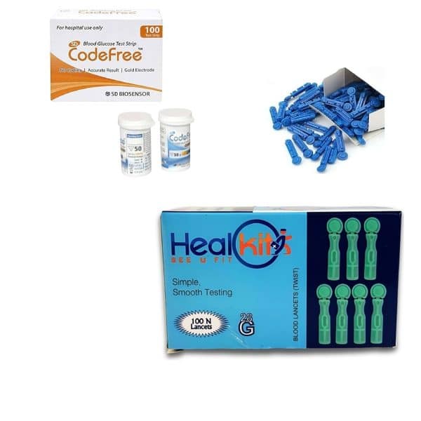 SD Codefree 100 Test Strips and lancet compo pack
