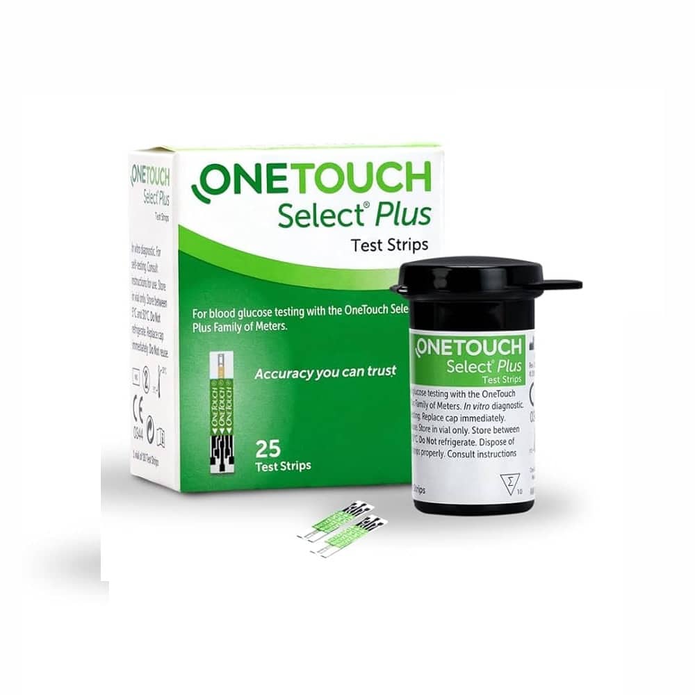 OneTouch Select Plus Test 25 Strip (Only Strips) Test Strip Green