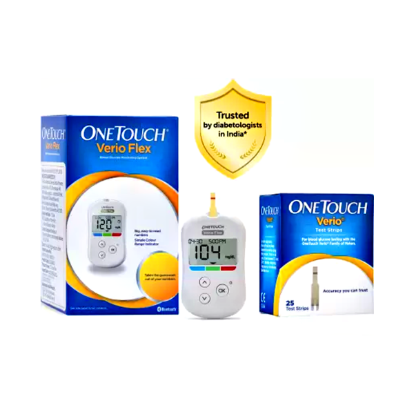OneTouch Verio Flex Glucometer with 25 Test Strips