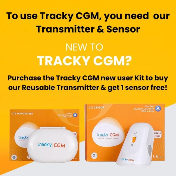 Tracky CGM Sensor CT-03 To use Tracky CGM, you need Transmitter & Sensor Both