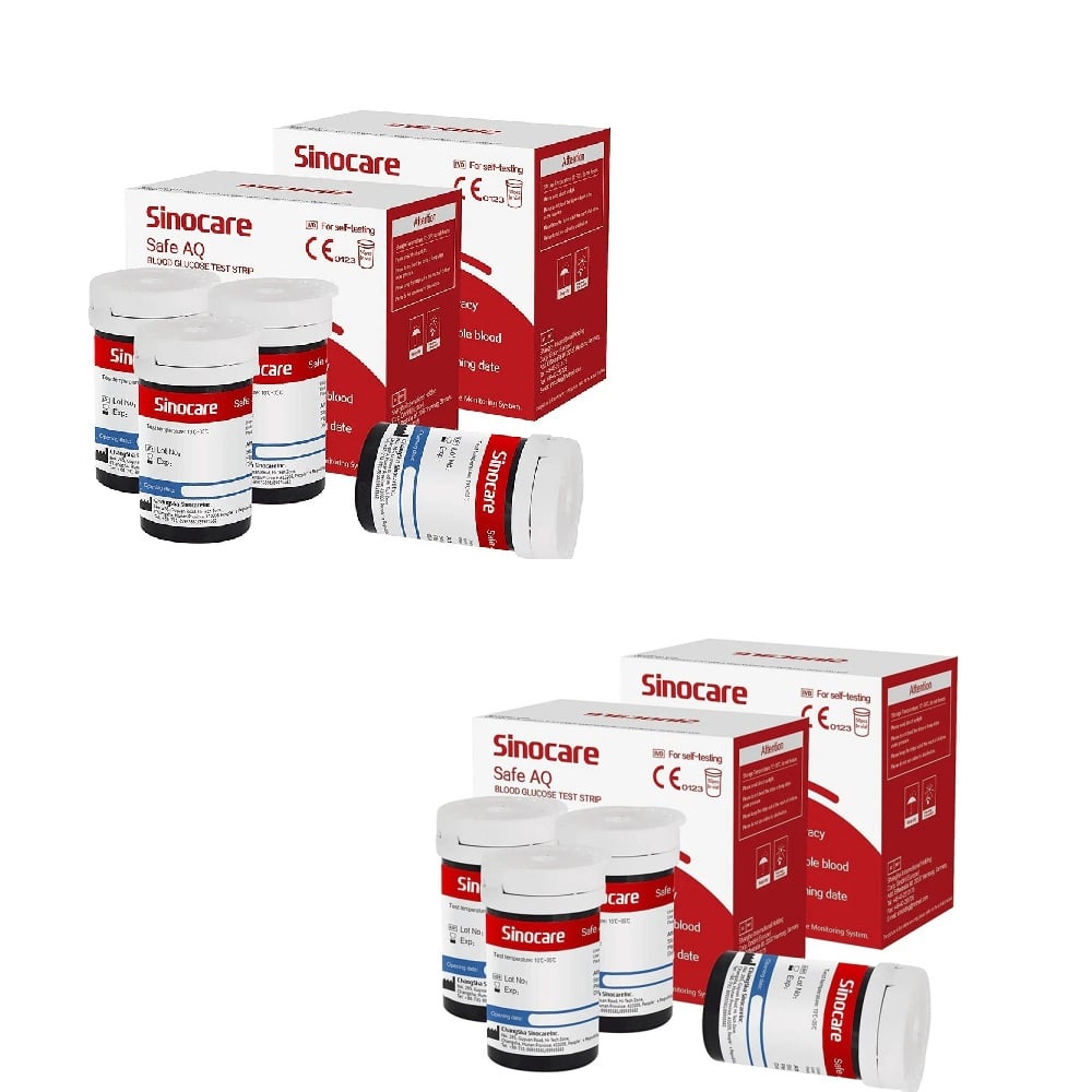 Sinocare Safe AQ Smart Test Strips & Digital Meter Kit – Quick Reading Monitor with 200 Strips & Lancets, User-Friendly Design, Easy Tracking for Daily Wellness