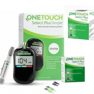 OneTouch Select Plus Simple Glucometer with 10+50 Strip Pack