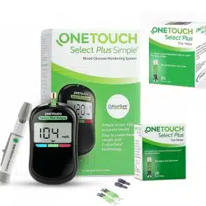 OneTouch Select Plus Simple Glucometer with 10 + 50 Strip Pack