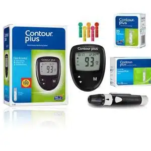 Contour Plus Glucometer Kit with 75 Test Strips | (25 + 50) Strips Included