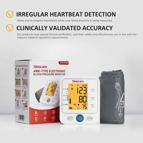Sinocare ARM Type Digital Electronic Blood Pressure Automatic Monitor (BPM BSX-516)